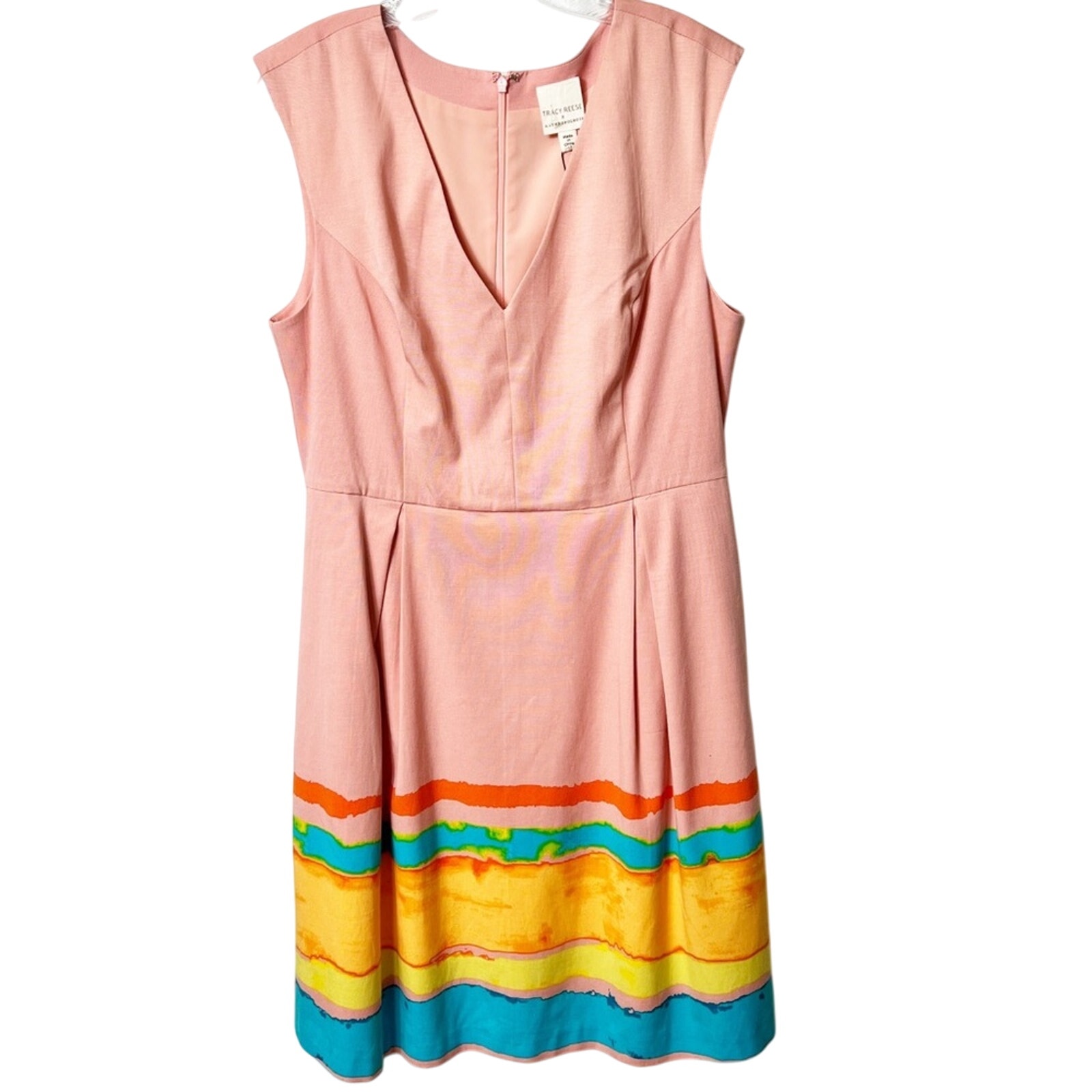Anthropologie Tracy Reese Painterly Pleated Women Dress Size 12 Brand New